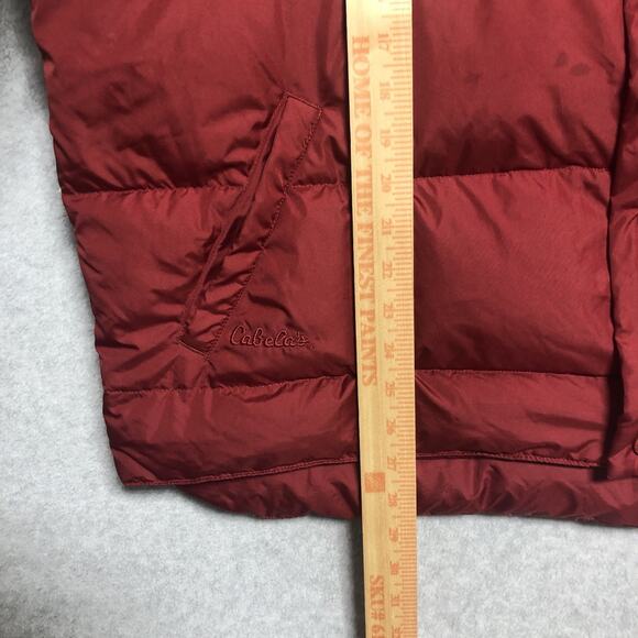 Cabela's Premier Northern Goose Down Puffer Vest Men XL Red Flaws - Picture 8 of 11